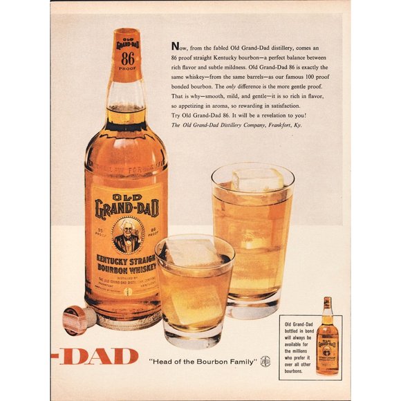 1959 Old Grand-Dad Bourbon 2 Page Vintage Print Ad HighBall and Rocks Glass 50s - Picture 3 of 3